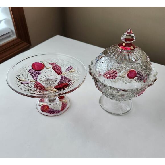 Westmoreland Glass Della Robbia Mint Compote Tidbit Tray Cake Plate 1928-1940 - Picture 10 of 11